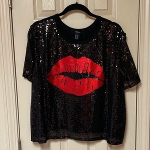 Sequin Lips Top